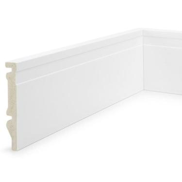 Imagem de Kit Rodapé de Poliestireno 5 Barras Frisadas de 10cm x 2,40m Rende 12 Metros NFR