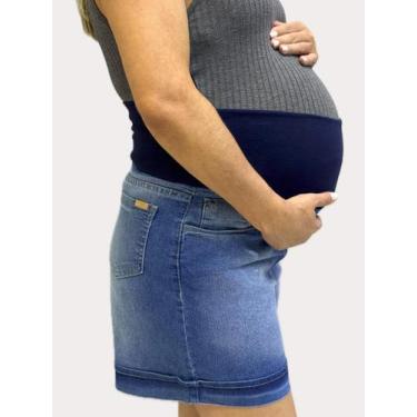 Imagem de Bermuda Feminina Jeans Lycra Maternity - RAZON JEANS, 38, Azul