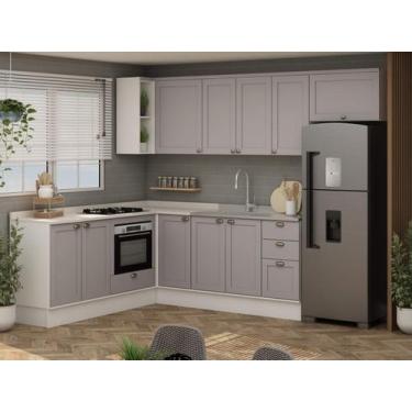 Imagem de Armário de Cozinha Modulada Completa em L 14 peças 2,02x2,81m 02 Ilumi