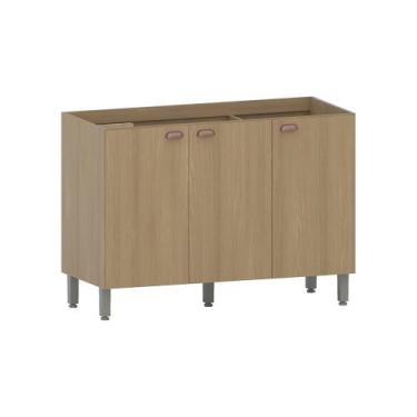 Imagem de Balcão de Cozinha para Pia 120cm 3 Portas sem Tampo Classic Luciane Mó