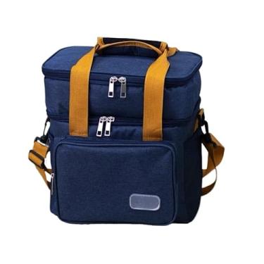 Imagem de Bolsa Termica Expansível De Grande Capacidade Para Piquenique Adequado Para Viagens Ao Ar Livre Na Praia(AZUL MARINHO-M-1)