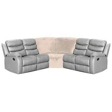 Imagem de Assento de canto para sofá reclinável em forma de L (marfim)