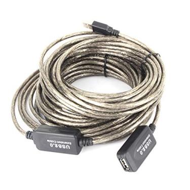 Imagem de 15m USB 2.0 Um Cabo de Extensão Masculino para Feminino para Qualidade de Sinal, Taxas de Transferência de 480 Mbps, Com Comprimento de até 15m, Preto