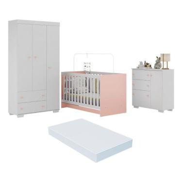 Imagem de Quarto Infantil Completo com Colchão Incluso Algodão Doce Multimóveis 
