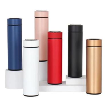 Imagem de Garrafa Térmica Inox Inteligente 500ml Com Medidor De Temperatura MS70