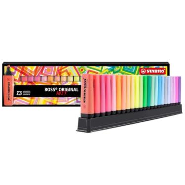 Imagem de STABILO Marca-texto BOSS ORIGINAL - ARTY - Conjunto de 23 - Cores sortidas, ponta de cinzel, tecnologia anti-ressecamento