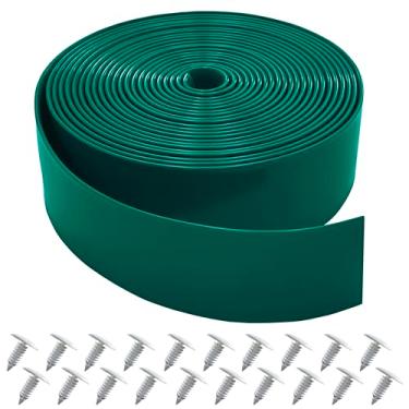 Imagem de Lumpro Correias de vinil para kit de reparo de cadeira de pátio de 5 cm de largura, 6 m de comprimento, alças de substituição + 40 rebites gratuitos para reparo de móveis de gramado ao ar livre (verde