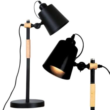 Imagem de Gimpo, Luminária de Mesa 57cm Retrô Escandinava Articulada Metal Madeira Gimpo KJTD-687 Cor: Preto