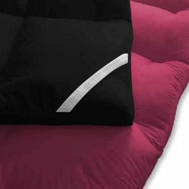 Imagem de Pillow Top Protetor De Colchão Dupla Face 400 Fios Extra Macio Solteiro Casal Queen King(Pink/Preto,Queen)