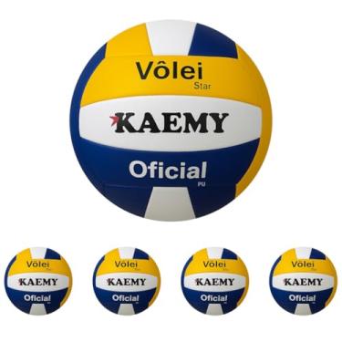 Imagem de 5 Bolas De Vôlei Oficial Kaemy Star Voleibol Quadra Jogo Treino Recreação Kit Revenda Lojista