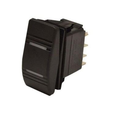 Imagem de Botão Náutico On Off On Marinizado Preto LED Branco 12V/24V 4 Pinos - 
