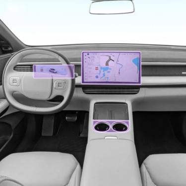 Imagem de LAVIYE Interior do carro console central película protetora de tinta TPU transparente adesivo anti-arranhões tela LCD filme PPF, para Xpeng G6 2023-2024