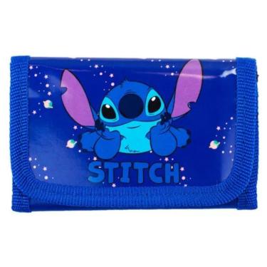 Imagem de Mini Carteira Infantil Azul Stitch Galáxia 8x12cm - Disney