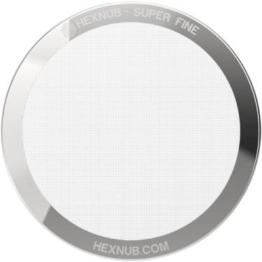 Imagem de HEXNUB - Filtro de metal reutilizável para cafeteira AeroPress XL, filtro de aço inoxidável para prensa de café AeroPress XL, café encorpado mais do que filtros de papel - malha prateada
