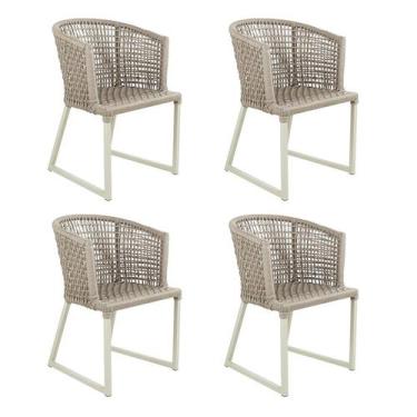 Imagem de Conjunto 4 Cadeiras Área Externa Corda Náutica Área Gourmet - VerdeCor