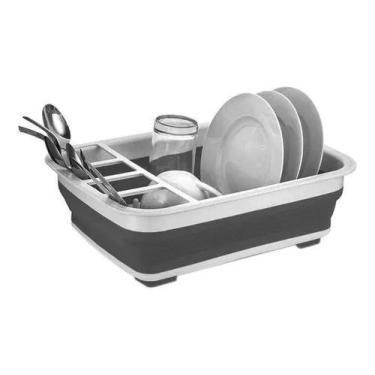 Imagem de Escorredor Talheres Louças Pratos Retrátil Silicone Dobrável - Connect