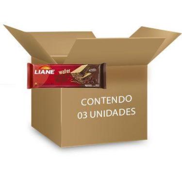 Imagem de Biscoito Wafer Chocolate Belga Sem Lactose Liane contendo 3 pacotes de
