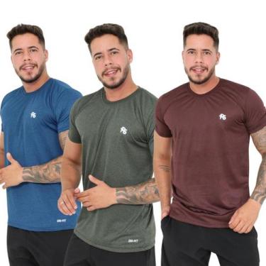 Imagem de Kit 03 Camisetas Dry Fit Premium Masculina Treino(Sortiadas) - RS, M, 