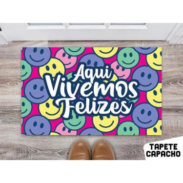 Imagem de tapete para cozinha 60x40cm - Estampa Aqui nesse lar somos felizes - D