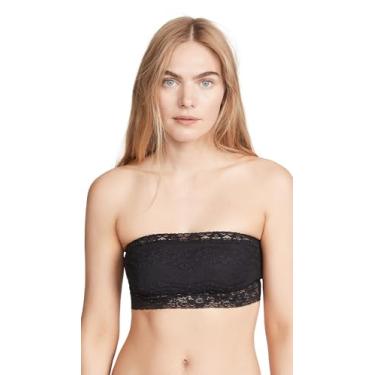 Imagem de Free People Sutiã bandeau feminino de renda sem alças, Preto, P
