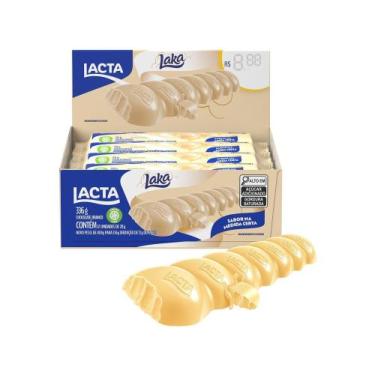 Imagem de Tablete de Chocolate Laka Branco 28g Display com 12 Unidades Lacta