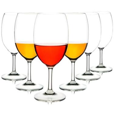 Imagem de MICHLEY Taças de vinho inquebráveis, taças de vinho 100% de plástico Tritan, à prova de estilhaçamento, livre de BPA, lavável na máquina de lavar louça, 590 ml, conjunto de 6