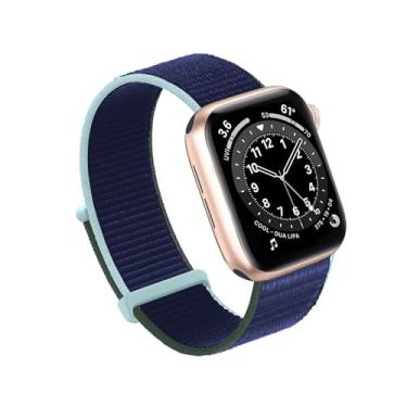 Imagem de Bifeiyo Pulseira esportiva de nylon compatível com Apple Watch séries 10, 9, 8, 7, 6, 5, 4, 3, 2 e 1 e SE Ultra(44/45/46/49/S3-42 mm, Abyss)