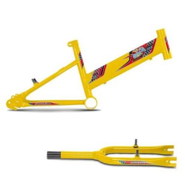 Imagem de Quadro + garfo ultra bikes rebaixado umir16, Amarelo, Aro 16