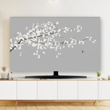 Imagem de Capa de TV 81.3-80 polegadas Impressão simples TV Capa protetora de tela de arte interior Tela LCD LED Capa protetora de tela curva LCD LED TV Display Cover Decoração de quarto - Cinza||45-48