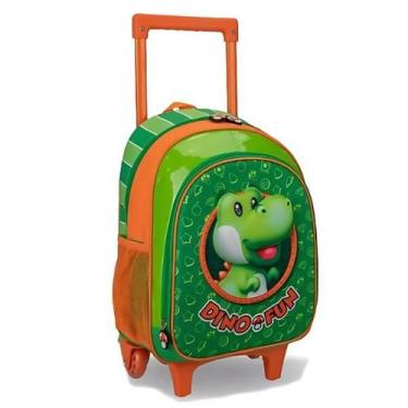 Imagem de Mochila Dino Fun 3D Escolar 2 em 1 Alças Rodinhas Tam G - Fênix