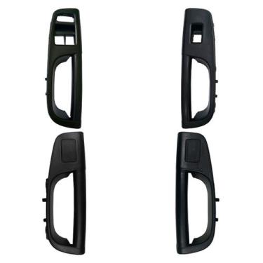 Imagem de Kit 4 Molduras Puxador Porta Dianteira Traseira Compatível Vw Gol Voya