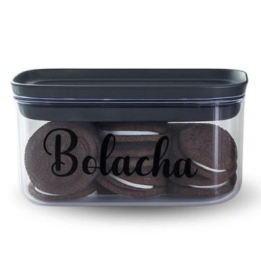 Imagem de Pote Hermético Porta Mantimentos Empilhavel Vedado c/ Etiquetas 650ml 