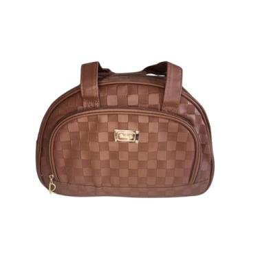 Imagem de Bolsa Térmica Premium Marrom 35x22x15cm – Lancheira Grande para Marmita, Trabalho, Passeio, Academia – Alça de Mão – Ideal para Refeições e Bebidas (Qualidade Durável)