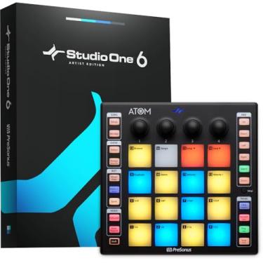 Imagem de PreSonus Controlador Midi Pad de produção e desempenho ATOM com Studio One Artist e software de gravação Ableton Live Lite