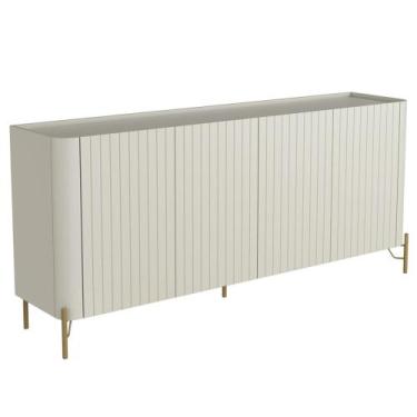 Imagem de Buffet Sala de Jantar 4 Portas Brise 1 Gaveta Pés Industrial Dourado N