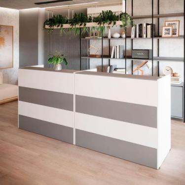 Imagem de Balcões para Recepção Atendimento Escritório 240 cm F5 - F5 Office G, 