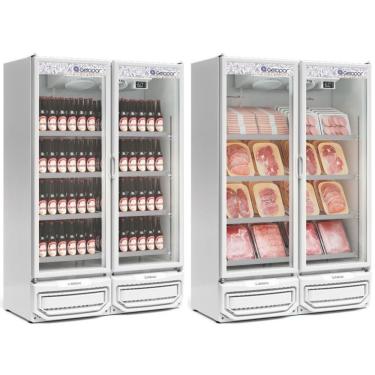 Imagem de Expositor Vertical 2 Portas De Vidro Gcbc950 Gelopar Refrigerador 957 Litros Branco 220v