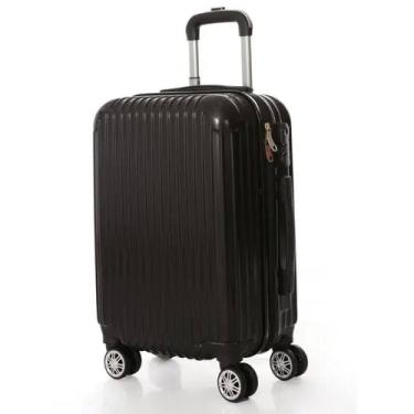Imagem de Mala De Viagem Rigida Abs De Bordo Pequena Giro 360 De Mao Padrao Anac Com Cadeado Preta