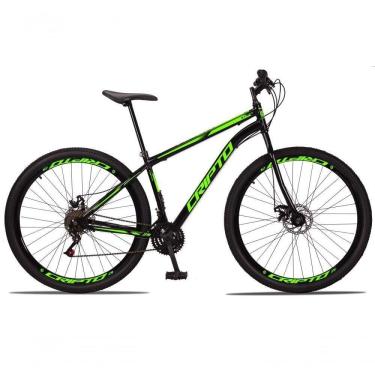 Imagem de Bicicleta Aro 29 Aço Carbono 21v Cripto Freios A Disco Garfo - Preto/verde - 17 Preto/verde