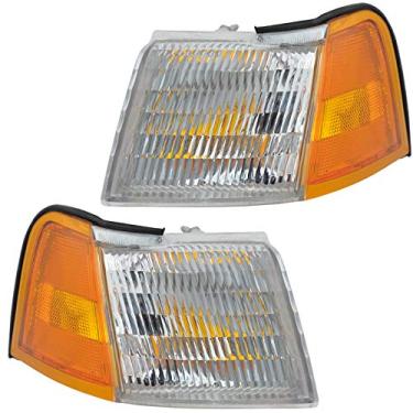 Imagem de TRQ Conjunto de luzes de canto lado do motorista e do passageiro compatível com Ford Thunderbird Mercury Cougar 1989-1995 FO2520113 FO2521111