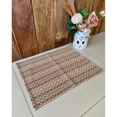 Imagem de Tapete Avulso Pequeno Zurich 67 x 46cm Tear Artesanal (Ferrugem Tons Neutros Indiano)