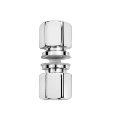 Imagem de Puxador Sextavado Natural Brilhante Para Box De Banheiro Em Alumínio