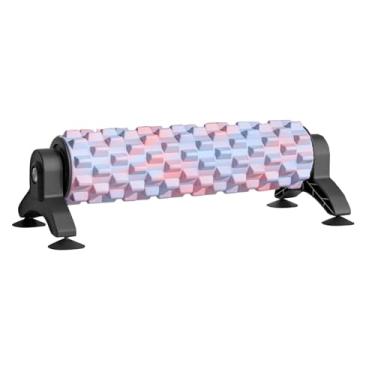 Imagem de menolana Rolo de espuma com 4 ventosas, coluna de ioga leve, academia doméstica, rolo de exercícios de EVA de alta densidade para pernas, costas, pilates, Rosa Azul