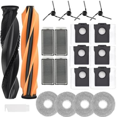 Imagem de Kit de 20 peças de reposição para aspirador de pó Dreame X50 Ultra, 1 escova principal, 4 esfregões, 4 filtros Hepa, 4 sacos de vácuo, 4 escovas laterais, 1 escova de limpeza