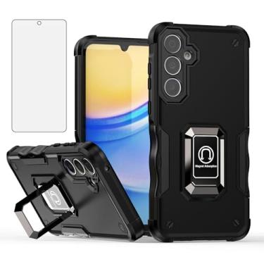 Imagem de Asuwish Capa de celular para Samsung Galaxy S24 FE 5G com protetor de tela de vidro temperado e suporte de anel fino com suporte híbrido rígido acessórios de celular resistentes S 24 EF AI S24FE 24S