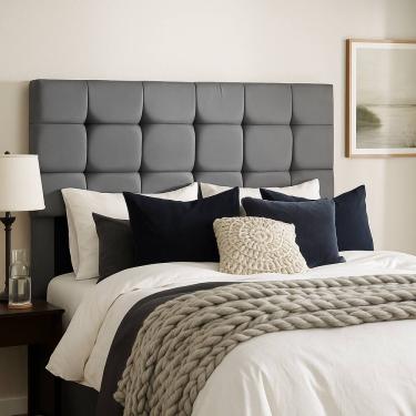 Imagem de Cabeceira Cama Box Solteiro 90 cm Naiara em Suede Com Frame