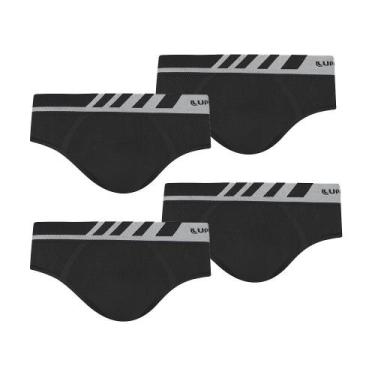Imagem de Combo Com 4 Cuecas Slip Microfibra Sem Costura Lupo Original, M, Preto