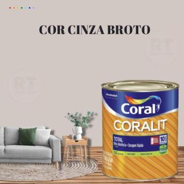 Imagem de Esmalte Sintético Base Água Coral Coralit 800ml Cor Cinza Brilhante p/