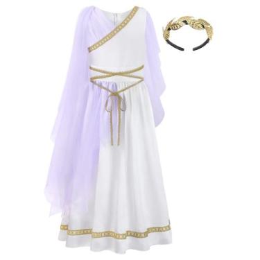 Imagem de Fantasia ReliBeauty Kids Greek Goddess Girls 7-8/140 com faixa de cabe