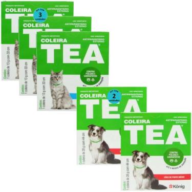 Imagem de Kit 3 Coleiras TEA 327 König Gatos +2 coleiras TEA Cães Médios - Konig